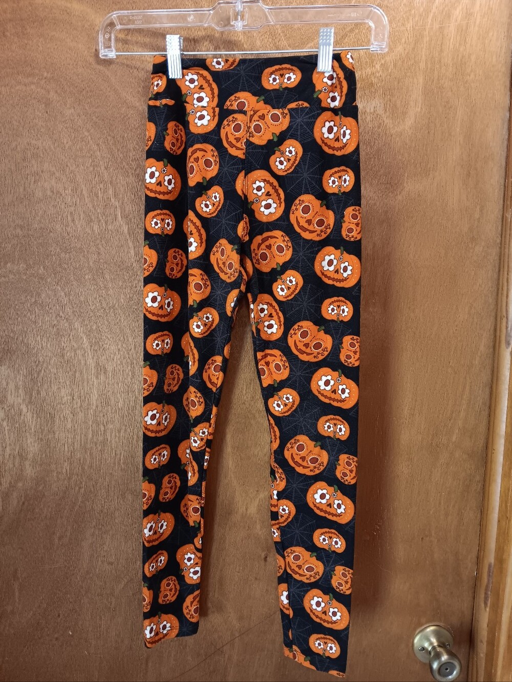 Lularoe Kids Halloween Pumpkin Print Leggings - Orange/Black
